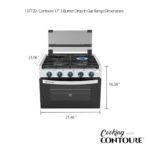 CONTOURE RV 3-Burner Drop-In Gas Range 17″ | Black with Stainless Steel Accents | Dual LED Knobs | Easy-Clean Oven | Propane-Powered | CSA Certified | GR-17B