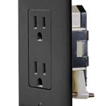 RV Designer S817, Self Contained Dual Outlet with Cover Plate, Black, AC Electrical