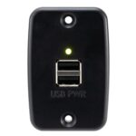 RecPro RV Black Dual USB Charger Outlet | 2 Wire | 5V | 2.4 Amp | LED