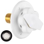 RecPro RV Camper Motorhome Trailer Marine White City Water Fill Inlet Flange Brass with Check Valve (No Hose Elbow) | Made in USA