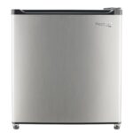 RecPro RV Refrigerator Stainless Steel | 1.7 Cu. Ft. | 12V | 1 Door Fridge | Removable Glass Shelf | 7 Level Temp Control