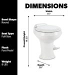 Dometic 300 Series Gravity-Flush RV Toilet – Powerful Triple-Jet Action Flush with Adjustable Water Level – Standard Height Flush with Foot Pedal for RVs, Trailers, and Outdoor Campers