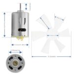 6 Inch RV Vent Fan Blade with 12V D-Shaft Motor, White RV Bathroom Vent Fan Replacement, for RV, Camper, Range Hood, Compatible with Heng’s, Elixir, Ventline, Jensen RV