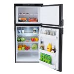 RecPro RV Refrigerator 6.3 Cubic Feet Gas and Electric | Black or Stainless Finish | 110V / 12V / Propane Gas | (Stainless Finish)