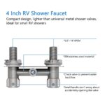 All Metal RV Shower Faucet, Camper Shower Faucet Valve, 4”RV Shower Replacement Valve Diverter (Brushed Nickel)