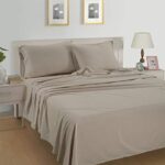 LANE LINEN RV Queen Sheets Set – 100% Organic Cotton Camper Sheet Sets 15″ Deep Pocket Fitted (Short Linen)