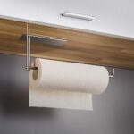 SUNTECH Paper Towel Holder Under Cabinet – Self Adhesive Towel Paper Holder Stick on Wall for Kitchen, Bathroom Paper Towel Holder Organizer&Storage&Decor, Stainless Steel