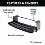 Lippert Components Radius 24″ Single Manual RV Step Assembly, 300 lbs. Anti-Slip Steps, Compact One-Hand Expand or Collapse, Black Powder Coat, Travel Trailers, 5th Wheels, Campers – 432678