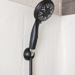Camco RV/Marine Shower Head | Features Convenient On/Off Switch for Water Efficient Showers | 5 Spray Patterns | Black (43743)