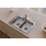 Elkay Dayton D225193 Equal Double Bowl Top Mount Stainless Steel Sink,25 x 19 x 6.5