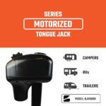 Bastion Electric Power Tongue Jack with Cover | Electric or Manual Operation | 3500LB A-Frame Capacity | 12V | Front LED | Trailers, Campers, RVs & Boats