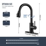 Kitchen Faucet with Pull-Down Spray Single Handle high arc Commercial Stainless Steel Matte Black Kitchen Sink Faucet with Deck Suitable for bar Laundry RV Farmhouse (Matte Black)