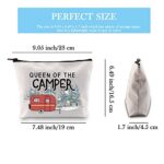 GJTIM Queen of the Camper Makeup Bag Outdoor Camping Camper Novelty Cosmetic RV Gift Happy Camper Gift (camper queen bag)