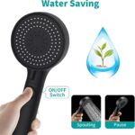 RV Shower Head with Hose, Super-Power High Pressure Shower Head for Campers/RV, Travel Trailer, Motorhome and Boat for Water Saving, Handheld Shower Head Holder and Hose Guide Ring, Black