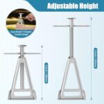 PAULINN RV Stabilizer Jacks 4 Pack, Heavy Duty Aluminum Jack Stands for Travel Trailer Camper, Single Screw Jack Support up to 6000 Lbs, Adjustable from 11 inch to 17 inch