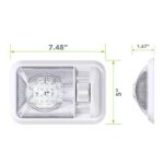 Leisure LED 2 Pack 12V RV Ceiling Dome Light RV Interior Lighting for Trailer Camper with Switch, Single Dome 300LM (Natural White 4000-4500K, 2-Pack)
