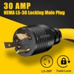 LAZMUMI 30 Amp 3 Prong RV Generator Adapter Cord Twist Lock, Heavy Duty STW 10 AWG NEMA L5-30P Male to 14-50R Female for Outdoor RV Trailer Camper,18inch