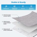 Tsumbay RV Awning Fabric Replacement, 18.5oz Heavy-Duty Weatherproof Anti-UV Vinyl Awning Fabric for Outdoor Camper & Trailer and Motorhome 18′(Fabric 17’2″), Gray Fade