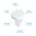 Thetford 42058 Aqua-Magic Style II RV Toilet, White, High Profile
