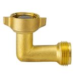 RecPro RV 90 Degree Brass Fitting | RV Plumbing | City Water Inlet Elbow Fitting | Prevents Hose Crimping and Strain