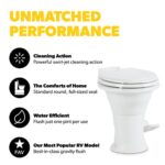 Dometic 310 Standard Toilet – Oblong Shape, Lightweight and Efficient Flush with Pressure-Enhanced PowerFlush and Slow Close Seat Cover – Perfect for Modern RVs