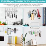 Knife Magnetic Strip No Drilling, Magnetic Knife Holder for Wall Mount Refrigerator Knife Magnet Bar Knife Rack RV Kitchen Utensil Holder Metal Kitchen Tool Holder Knife Block RV Accessories12 Inch