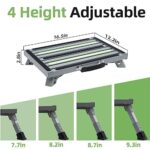 GarfatolRv Safety RV Steps Iron Adjustable Height Folding Platform Step with Glow in The Dark Tapes RV Step Stool Supports Up to 1000 lbs