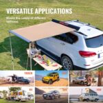 VEVOR Vehicle Awning 6.6’x8.2′ Roof Rack Pull-Out Sun Shade UV50+ PU3000mm, Retractable Weatherproof 4×4 Side Awning for SUV Outdoor Camping & Overland (Hardware Included), w/Waterproof Storage Bag