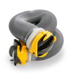 Camco 39665 Deluxe 10′ Sewer Hose Extension – Heavy Duty Design with Swivel Fittings, Easy To Use and Compresses For Simple Storage, Storage Caps Included , Gray