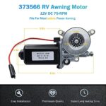 rv Power Awning Universal Replacement Motor 373566, Compatible with solera Power Awnings, with Single 2-Way Connector, 12-Volt DC 75-RPM, Strong and Durable
