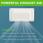 AUTOXBERT RV Side Vent Fan, 25W 12V Small Vent Ventilation Exhaust Fan for RV Motorhome Caravan Camper, White