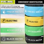 PR1ME 4 Pack Waterproof RV Hose Bag Storage, RV Utility Bag, Sewer Hose Bag, Camper and RV Accessories Bag, 4 colors for Sewer Hoses, Fresh Water Hoses, Electrical Cords, Camper Tools Accessories