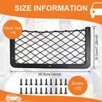 Large ABS Plastic Frame Car Storage Net Bag Car Mesh Net Bag Holder Car Net Pocket Organizer Car Seat Mesh Pocket Framed Mesh Net Pocket with Screws for Secure Fit in Auto RV, 14 x 7.3 Inch (4 Pieces)