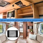 Autokemat 2PCS Universal Mesh Cargo Net for RV, Small Cargo Net Pocket Storage Mesh with 8 Adhesive Strip for Van, Car, SUV, Truck, Boat (17.7 x 9.8 Inch)