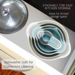 Plastic Mixing Bowls – Multicolored Mixing Bowl Set of 8, Nest for Easy Storage, inculding Measuring Cups, Colander, Sifter, Large Bowl, Great for Cooking and Baking, Rv Camping Accessories, No BPA