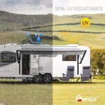 Awnlux Black Motorized Modular Retractable RV Awning Full Set Assemblies for RV, 5th Wheel, Travel Trailers, Toy Haulers, and Motorhome – RV Trailer Awning for Home or Camper- 15×8 Ft-Black Fade-