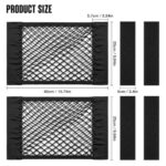 TOBWOLF 2PCS 25x40cm / 9.8×15.7in Universal Mesh Cargo Net with Tape Stickers, RV Storage Mesh Net, Elastic Car Storage Net RV Netting Pocket, Wall Sticker Add on Pouch Bag for RV, Car Trunk