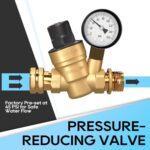 RVGUARD RV Water Pressure Regulator Valve, Brass Lead-Free Adjustable Water Pressure Reducer with Gauge and Inlet Screen Filter for RV Camper Travel Trailer