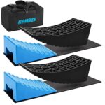 Kohree Camper Leveler, Up to 35,000 lbs, Upgrade 2 Packs Durable RV Curved Levelers with 2 Blue Chocks, 2 Non-Slip Mats, 1 Carrying Bag, Rv Accessories for Travel Trailers, Easy to Use