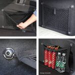 [2 Pack] Cargo Net for Cars RV Trunk Boats Home Stretchable Storage Mesh Pocket Net with 8 PCS Mounting Screws and Built-in Hooks ?27.5″ x 9.8″ inch?