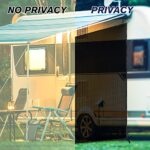 PAULINN RV Awning Side Sunshade Screen 9′ X 7′, Black Mesh Screen for UV Blocker and Privacy, Complete Camper Awning Side Shade Screen Kit for Motorhome Camping Trailer Canopy