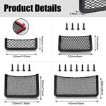 2 Pieces Large ABS Plastic Frame Automotive Cargo Nets Car Net Pocket Phone Car Mesh Net Holder RV Storage Boat Cargo Pocket Organizer Framed Mesh Net Pocket with Screws for Auto RV Net(16 x 8 Inch)