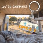 Haigoo RV Keychain 2 Pack Camper Keychain Set with RV Gift Bag, Unique Retro Keychain, Perfect Camping Gifts For Women Men Teenager Camper Lover Travel Trailers Vacation Camping Accessories