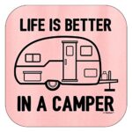 ThisWear Tow Behind Camper Van Vintage Campers Life is Better in a Camper Camping RV RVing Hoodie Sweatshirt XL LtPnk Light Pink