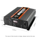 NGNWOB 2500 Watt Inverter Power Inverter Truck RV Inverter Solar Inverter 12V to110V Inverter for Vehicle Truck semi Truck Camping Power Converter with LCD Display