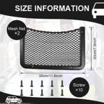 2 Pieces ABS Plastic Frame Car Storage Net Bag Phone Car Mesh Net Holder RV Storage Boat Cargo Pocket Organizer Framed Mesh Net Pocket with Screws for Auto RV Net (12 x 7.9 Inch)