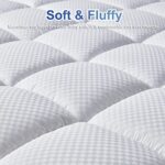 MATBEBY Bedding Quilted Fitted RV Short Queen Mattress Pad Cooling Breathable Fluffy Soft Mattress Pad up to 21 Inch Deep Pocket, Short Queen Size, White, Mattress Topper Mattress Cover