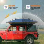 GOTIDY Car Awning Camping Tent, Waterproof Car Awning Sun Shelter with Awning Wall Extension, Pop Up Camper Awning for SUV Truck Van RV Campers and More
