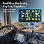 GUTA Trailer Tire Pressure Monitoring System, RV Tire Pressure Monitor with 10 Sensors, 6 Alert Modes, Signal Booster, Large Color Display, Long Sensing Distance, 0-188PSI TPMS for RV Trailer Semi