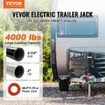VEVOR Electric Trailer Jack, Power Tongue Jack Weight Capacity 4000 lbs, 9.84″-33.85″ Electric Tongue Jack with Waterproof Cover for Lifting RV Trailer, Horse Trailer, Utility Trailer, Yacht Trailer
